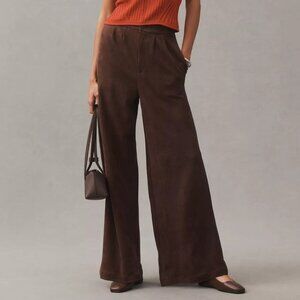 Anthropologie Bishop + Young Faux-Suede Brown Trouser Pants NWT Size XL